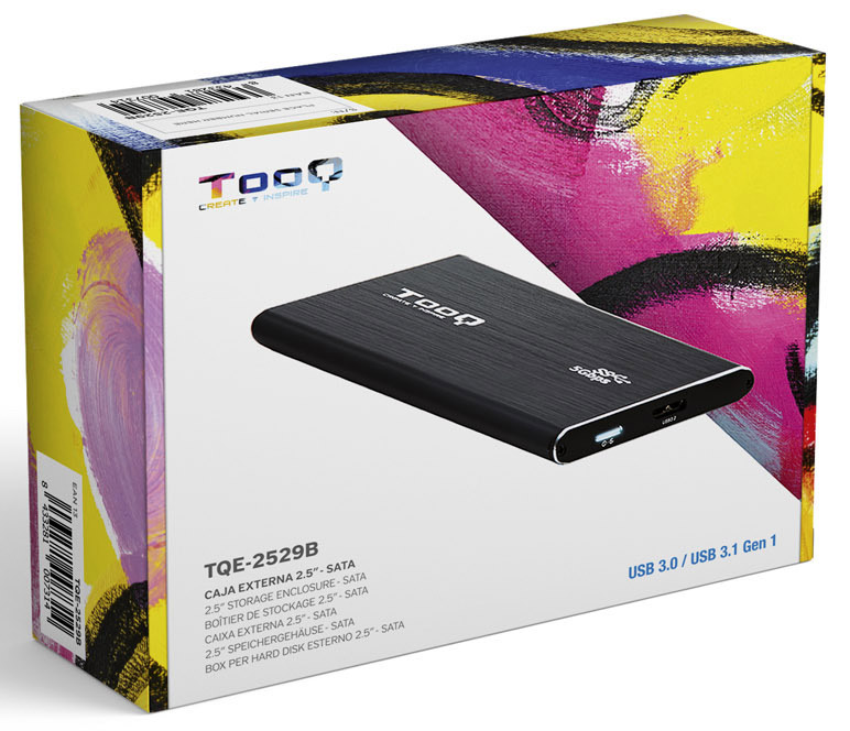 Tooq - Caixa HDD Tooq 2.5" SATA (7mm) USB 3.0 UASP