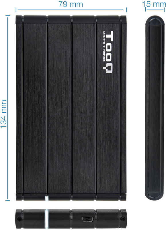 Tooq - Caixa HDD Tooq 2.5" SATA (9,5mm) USB 3.1 Gen 1 Preto