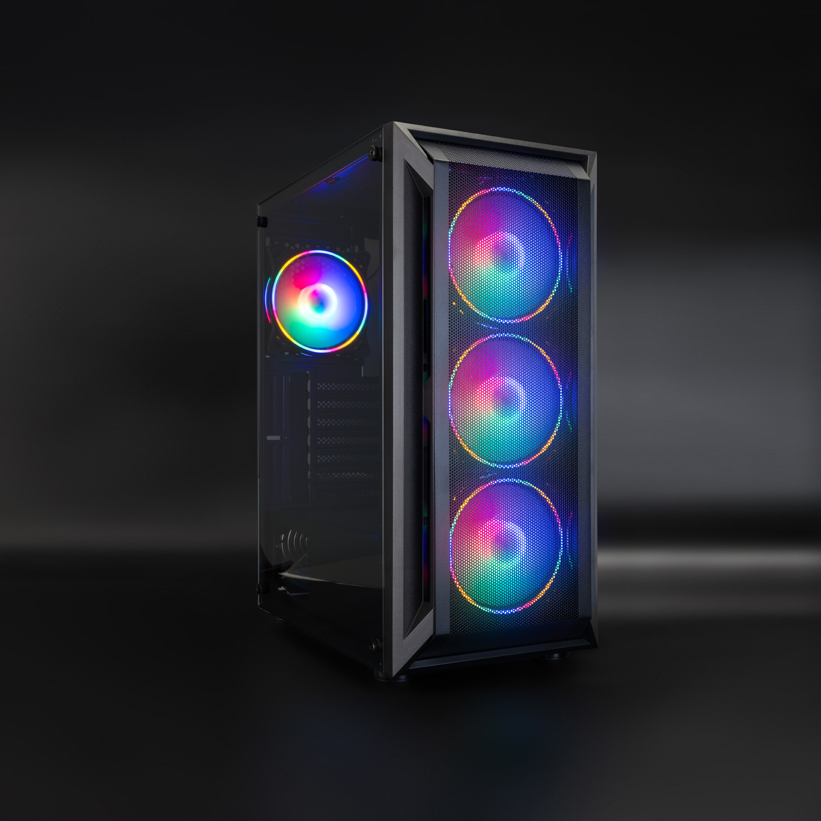 Tooq - Caixa ATX Tooq RAGNAROK Mesh RGB c/ Vidro Temperado Preta