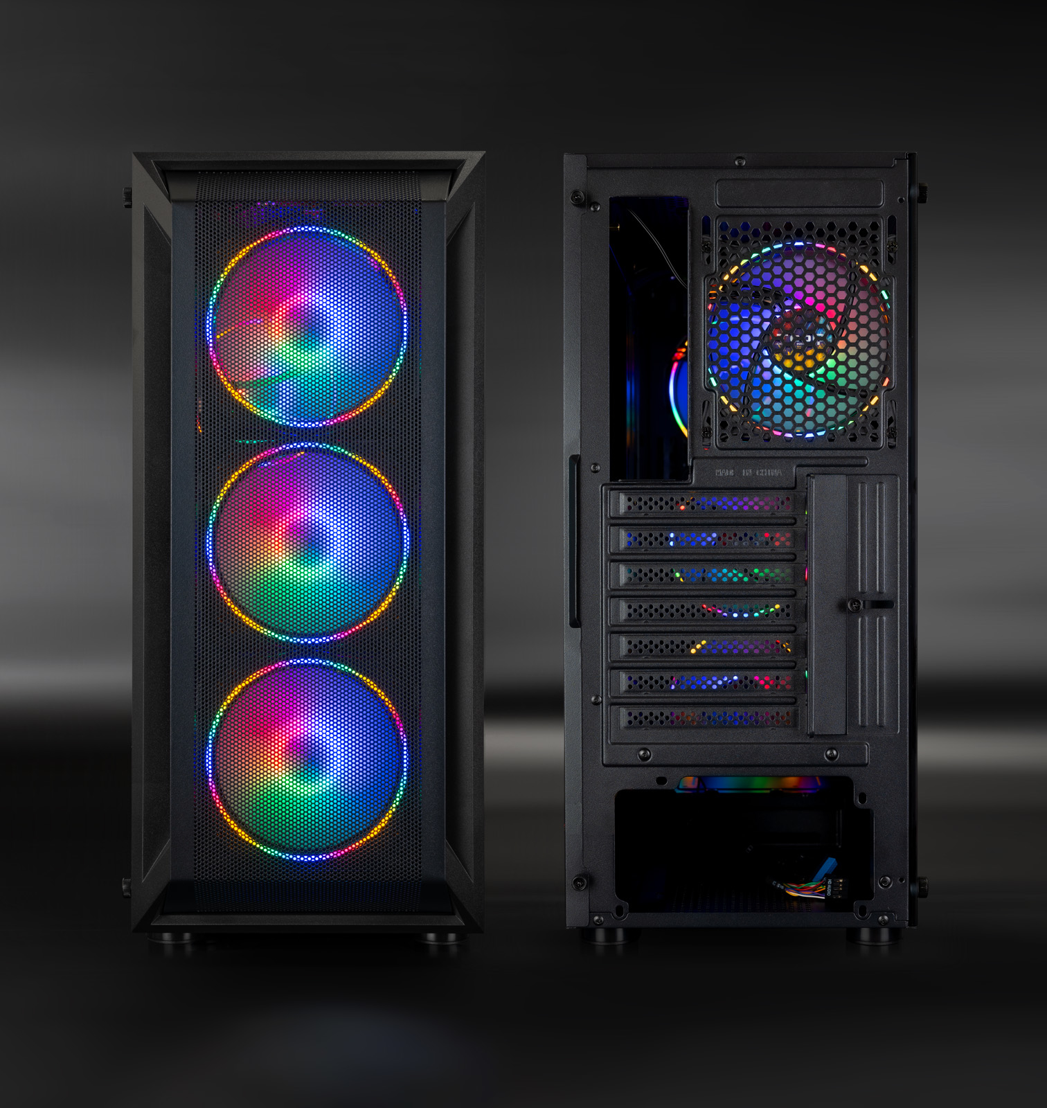 Tooq - Caixa ATX Tooq RAGNAROK Mesh RGB c/ Vidro Temperado Preta