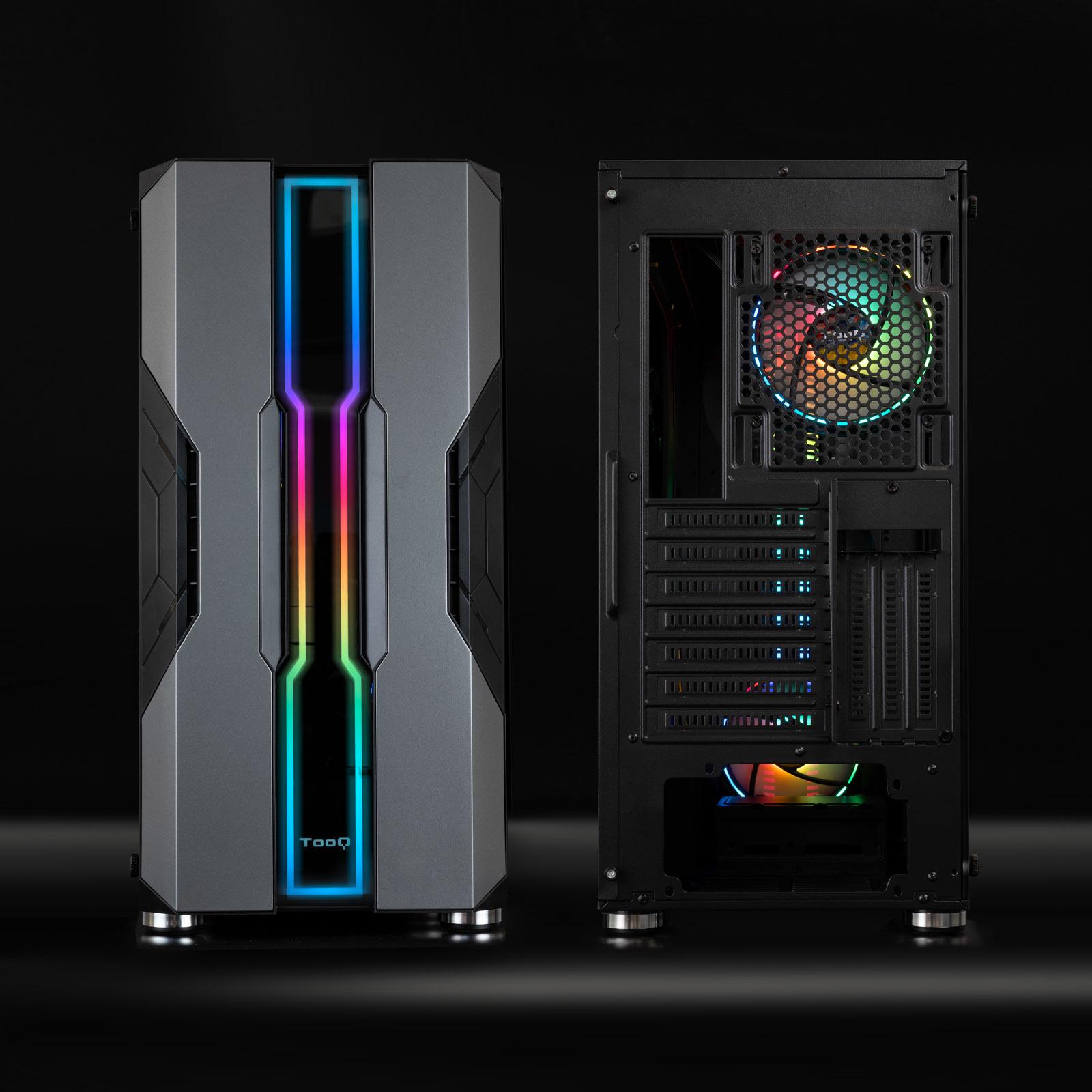 Tooq - Caixa E-ATX Tooq NIGHTCITY ARGB c/ Vidro Temperado Preta
