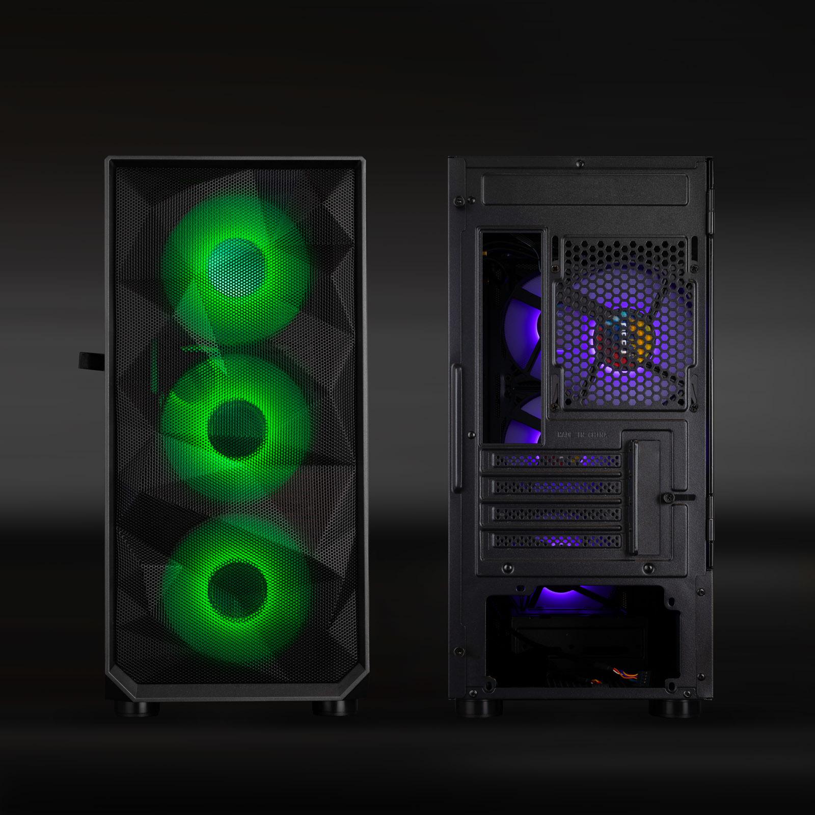 Tooq - Caixa Micro-ATX Tooq SEIZURE Mesh ARGB c/ Vidro Temperado Preta