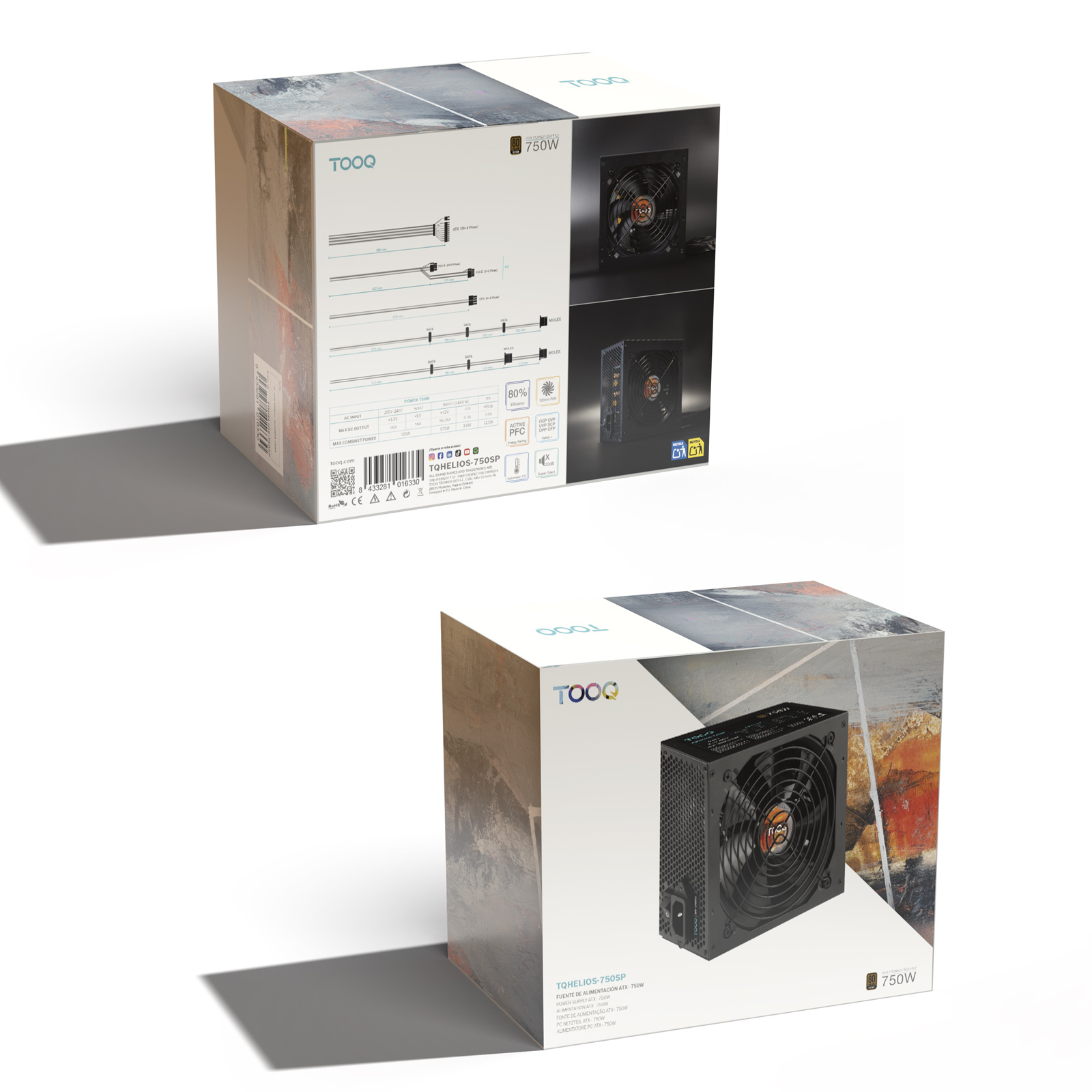 Tooq - Fonte de Alimentação Tooq ATX 750W APFC 80PLUS Bronze