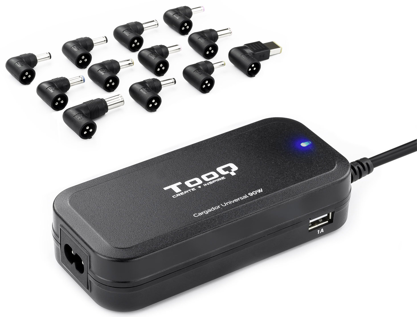 Picture of Picture of Carregador de Portátil Tooq 90W 2x USB 12 Conectores Preto