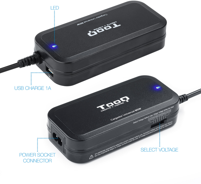 Tooq - Carregador de Portátil Tooq 90W 1x USB Manual