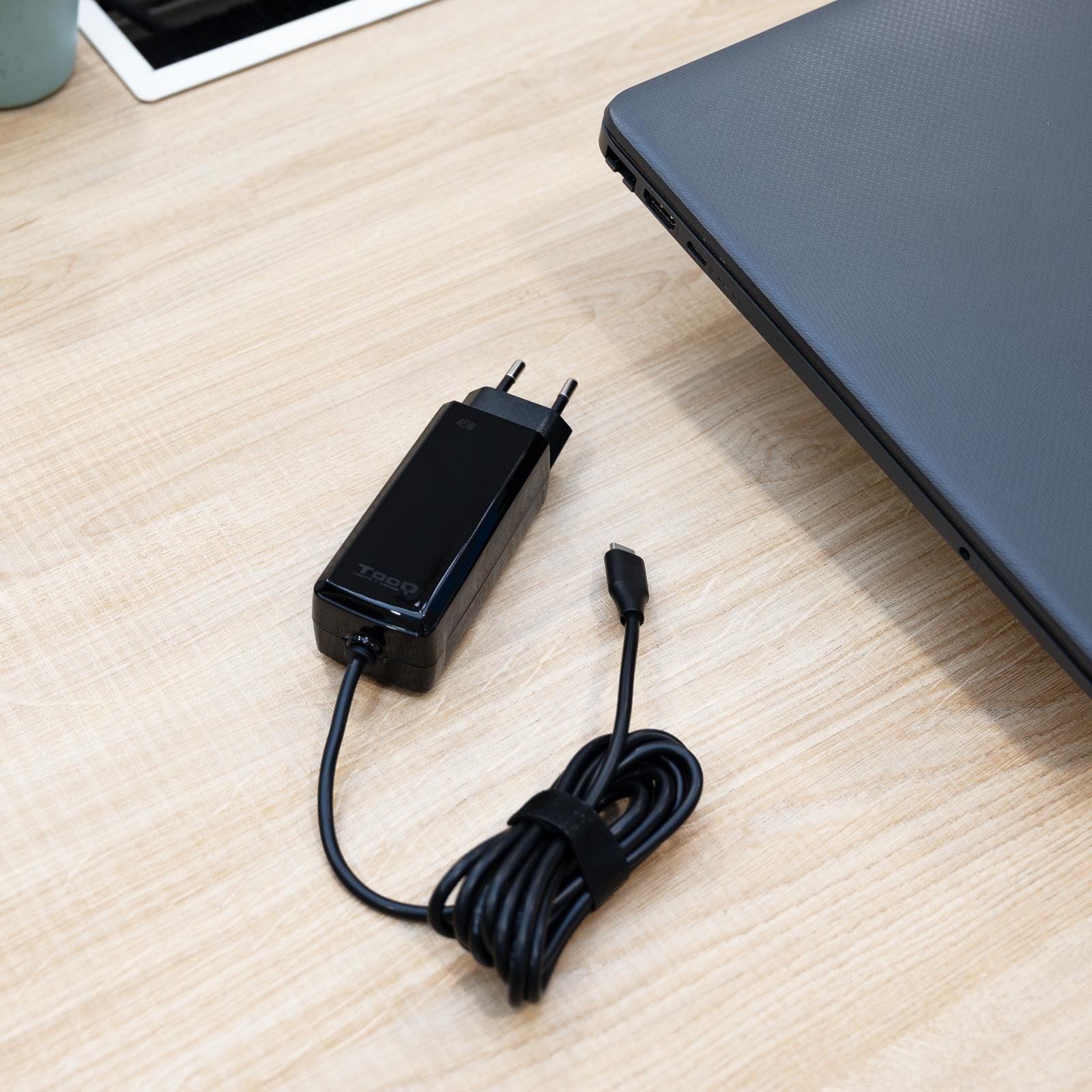Tooq - Carregador de Portátil GaN Tooq USB-C PD 45W Preto