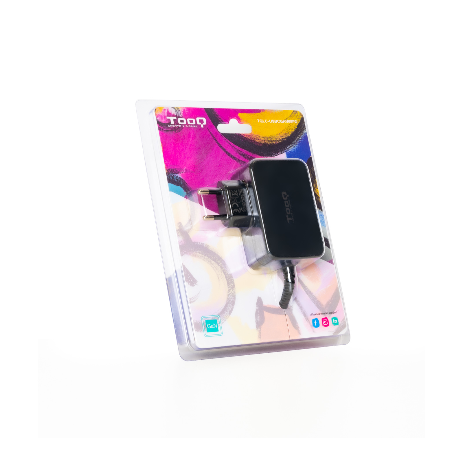 Tooq - Carregador de Portátil GaN Tooq USB-C PD 65W