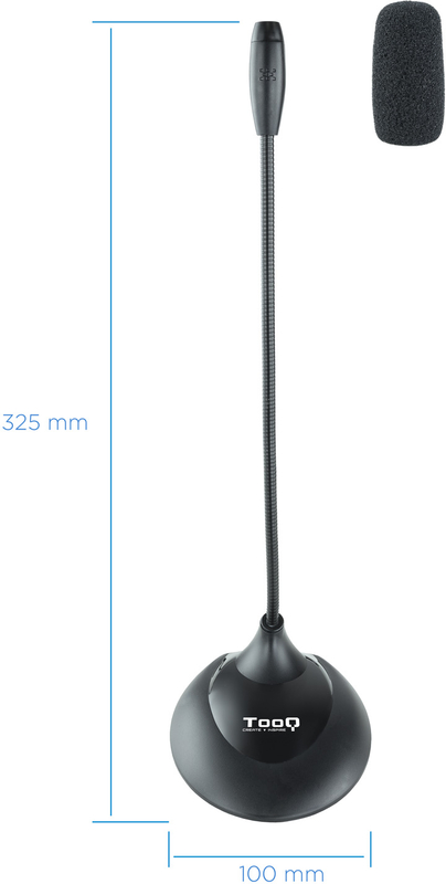Tooq - Microfone multimédia flexível Conexão jack 3,5mm 2M Preto