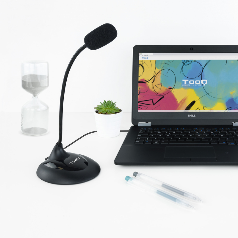Tooq - Microfone multimédia flexível Conexão jack 3,5mm 2M Preto