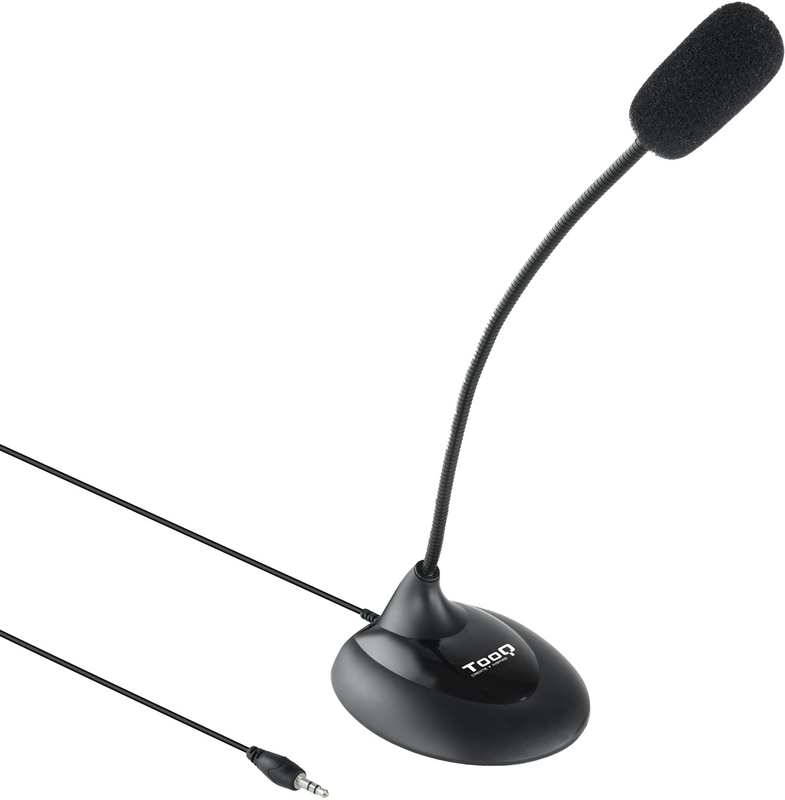 Tooq - Microfone multimédia flexível Conexão jack 3,5mm 2M Preto
