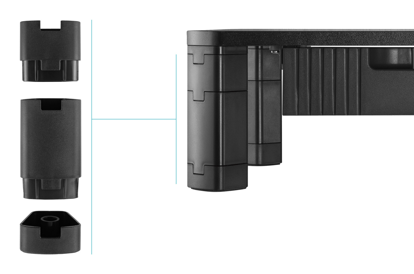 Tooq - Suporte Elevatório Ajustável Tooq para Monitores com Gaveta Preto