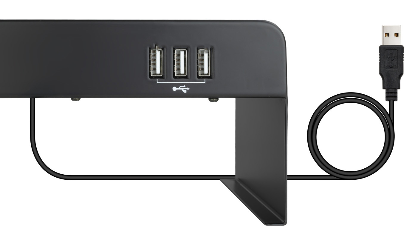 Tooq - Base Para Monitor / Portáteis Tooq Max. 20Kg c/ 3x USB 2.0 Preto