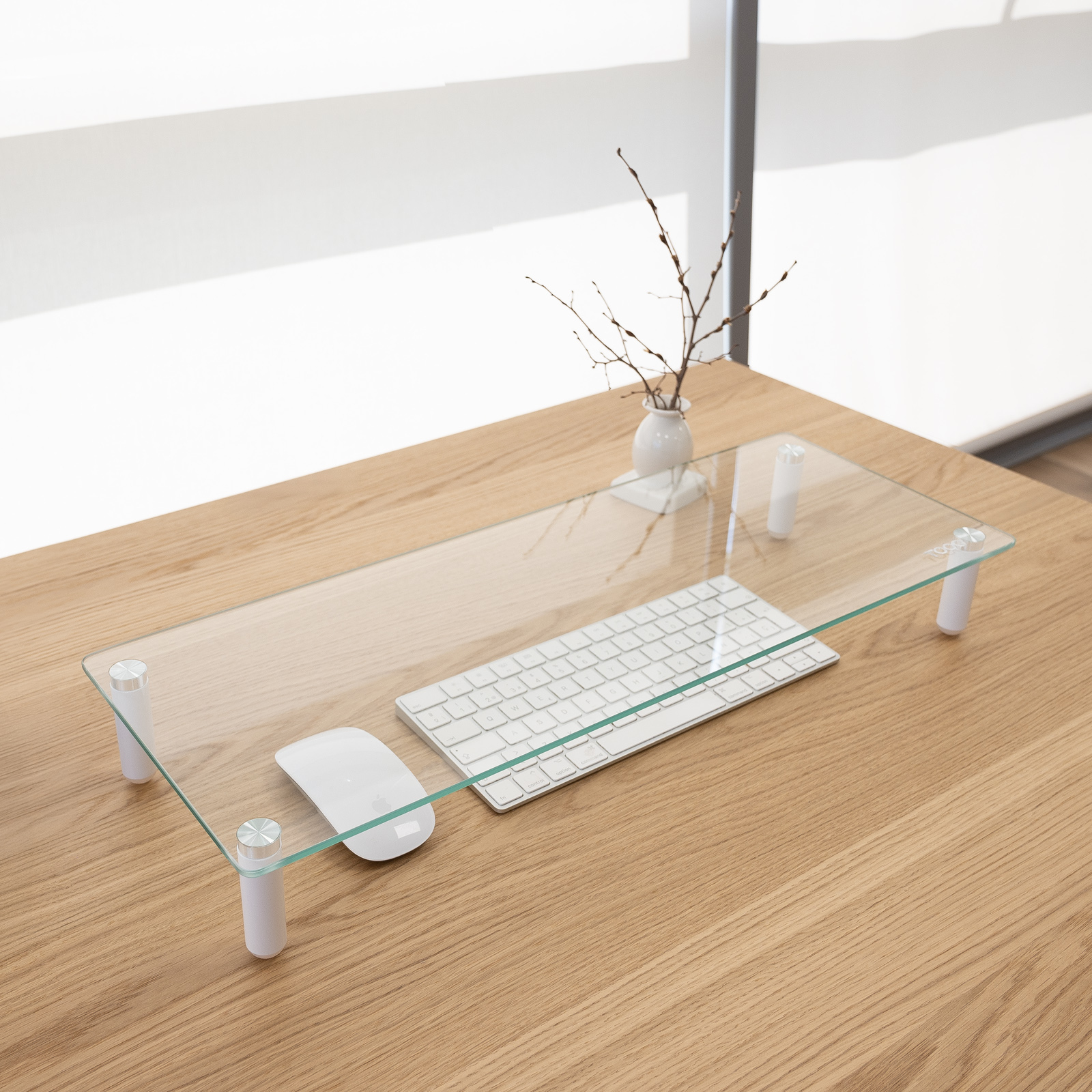 Tooq - Suporte Elevatório Tooq para Monitores Alumínio e Vidro Temperado