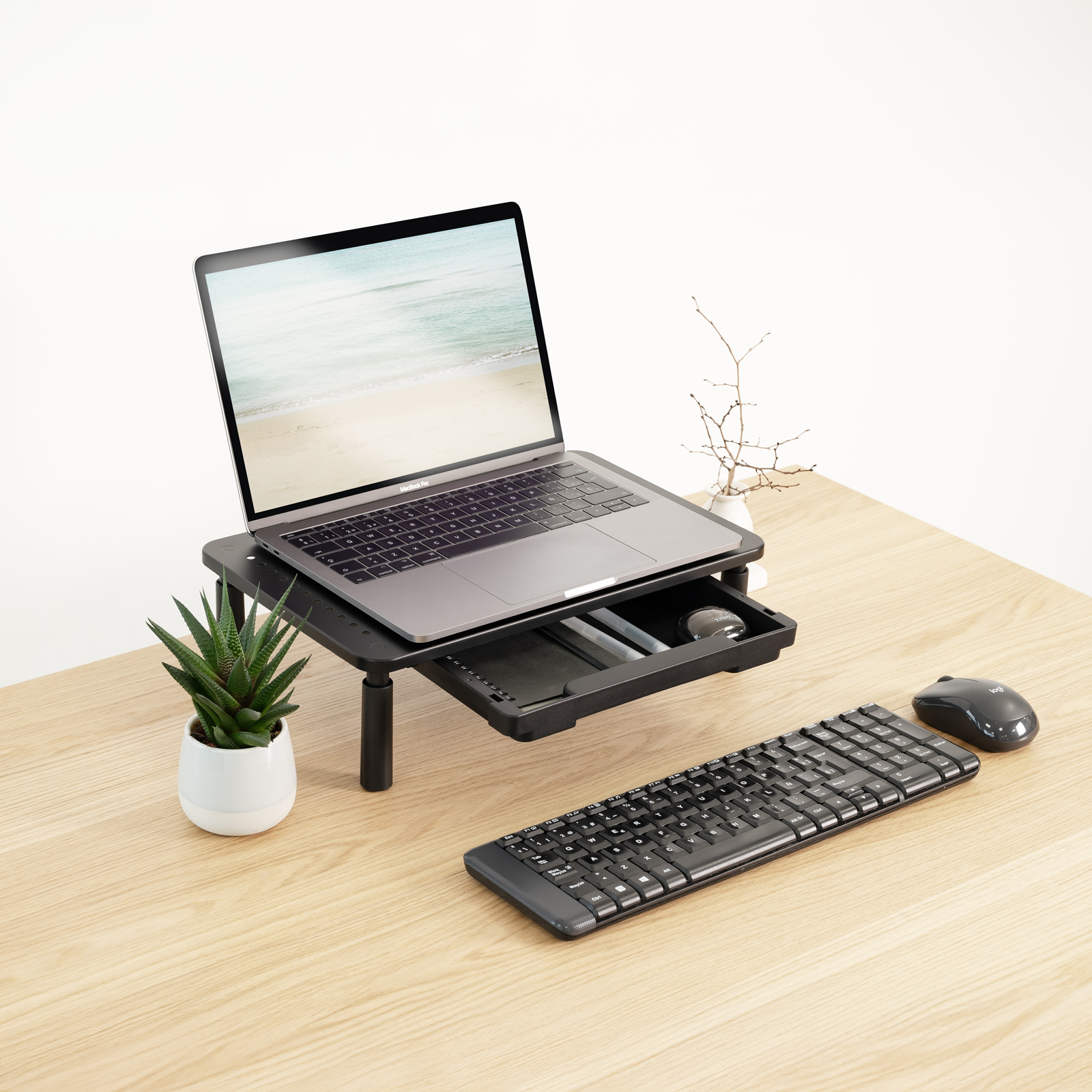 Tooq - Base Para Monitor C/ Gaveta Tooq Max. 20Kg Preto