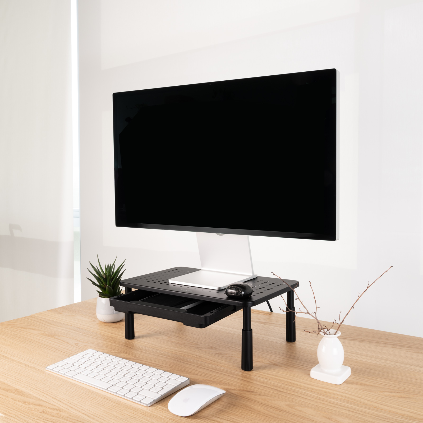 Tooq - Base Para Monitor C/ Gaveta Tooq Max. 20Kg Preto