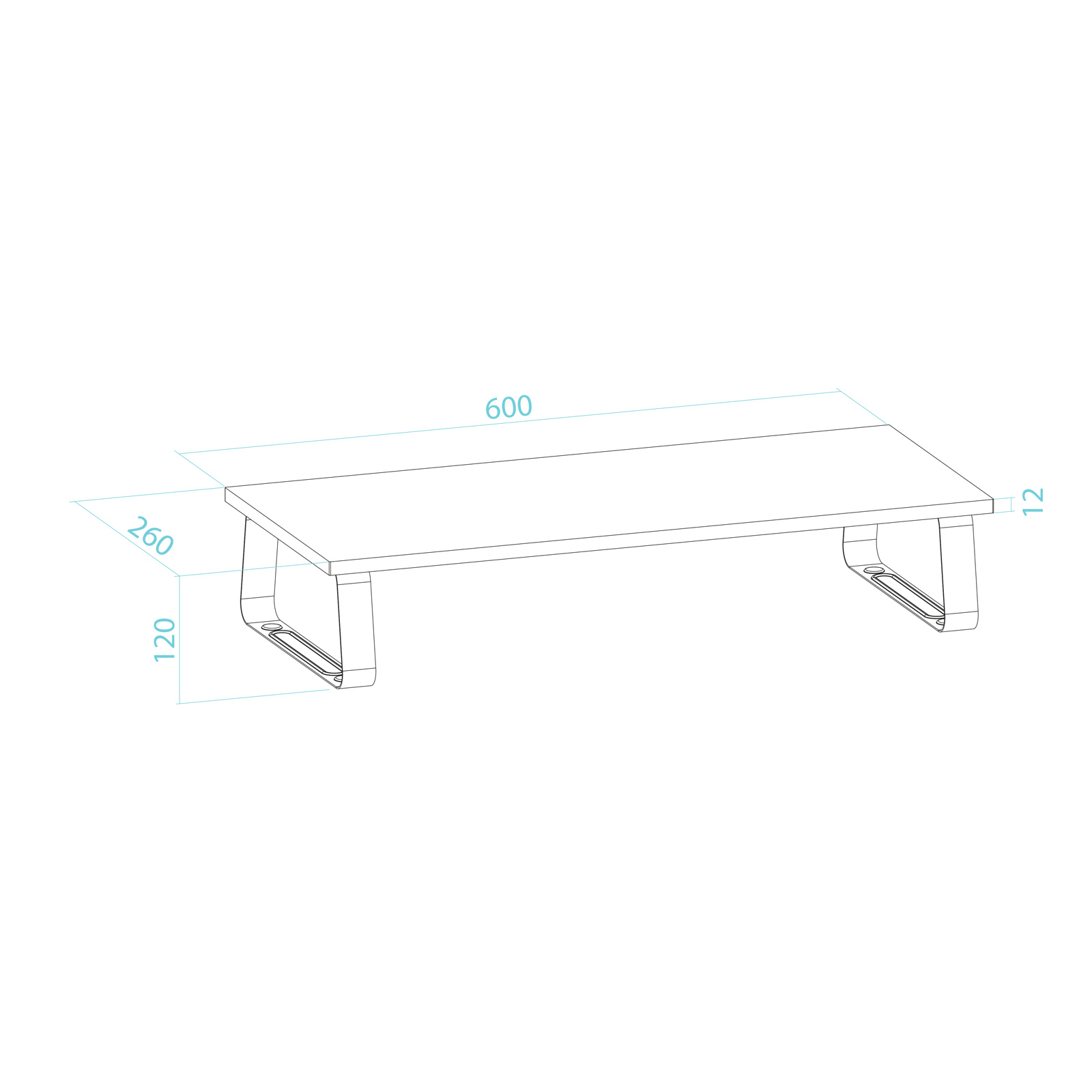 Tooq - Suporte Elevatório Tooq para Monitores Madeira Preta