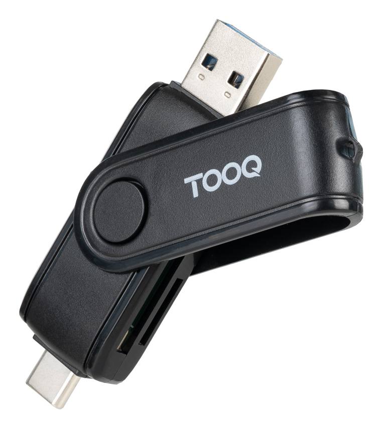 Picture of Picture of Leitor de Cartões Tooq USB-C 2.0+USB-A 3.0, SD/TF, Preto