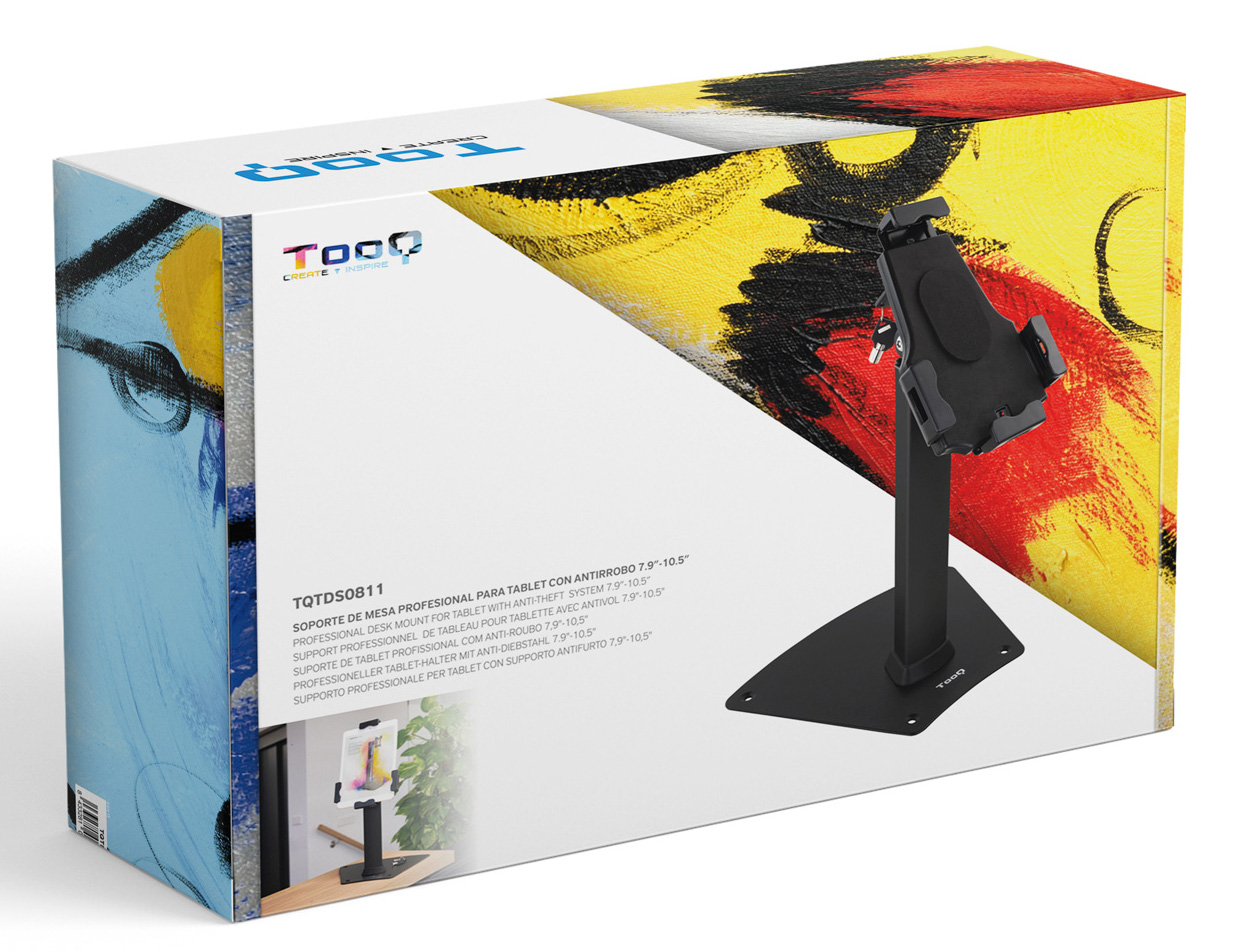Tooq - Suporte de Mesa Profissional Tooq Anti-Roubo Preto