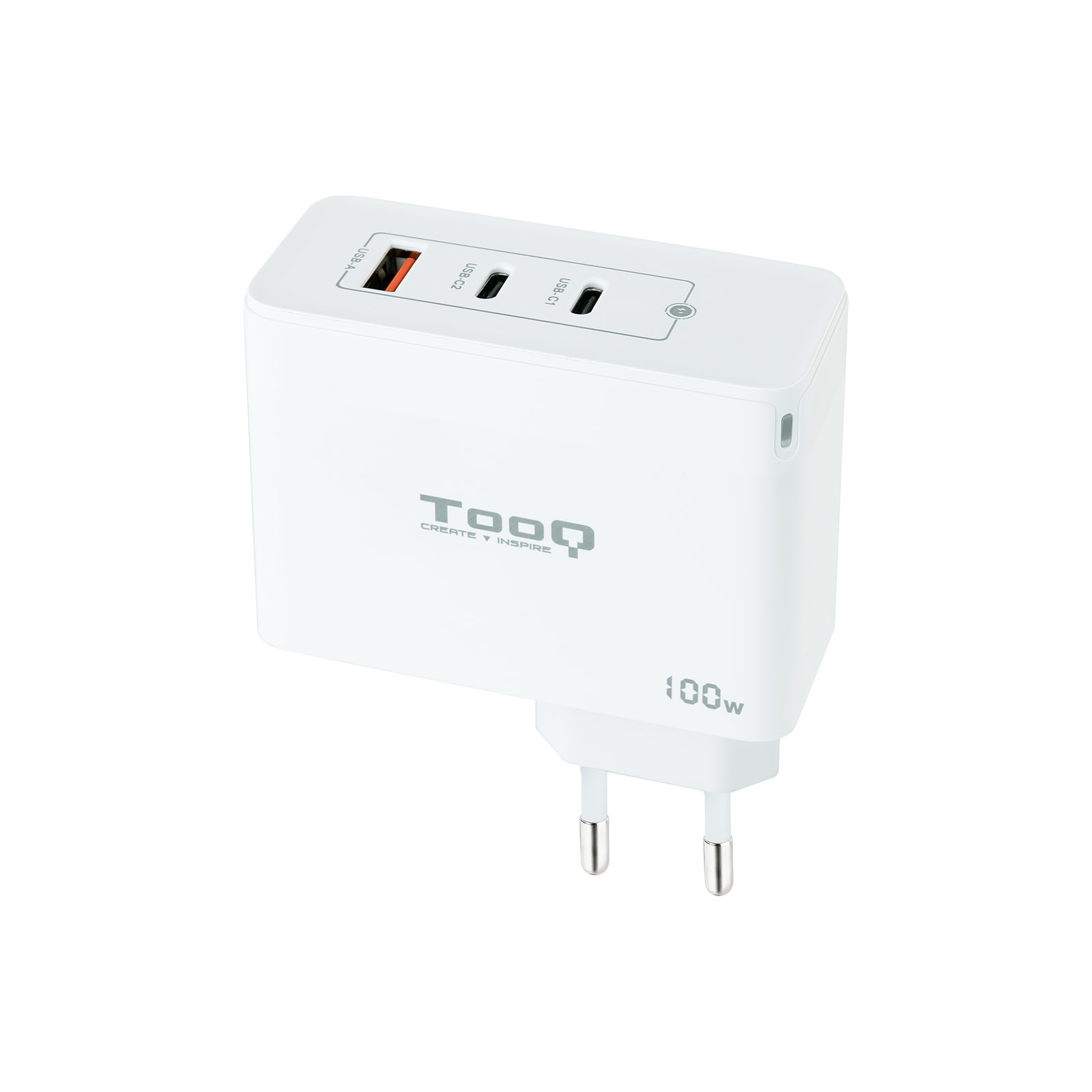 Picture of Picture of Carregador GaN Tooq USB-C/PD + USB-A/QC 100W Branco