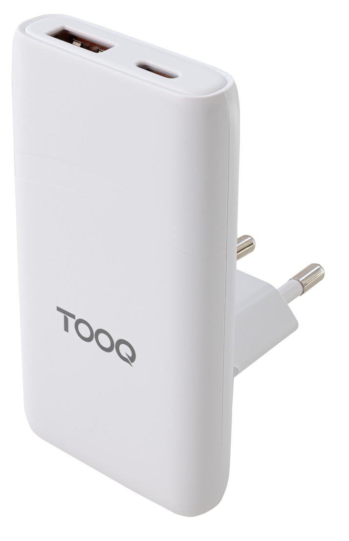 Tooq - Carregador Tooq GaN USB-C/PD+USB-A/QC 65W, Branco