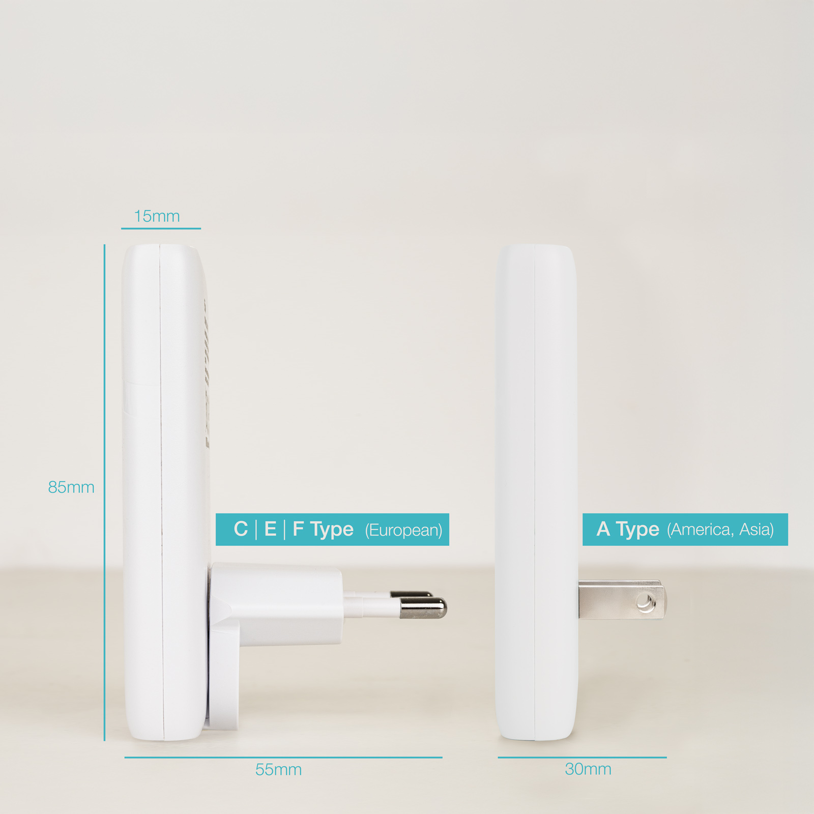 Tooq - Carregador Tooq GaN USB-C/PD+USB-A/QC 65W, Branco