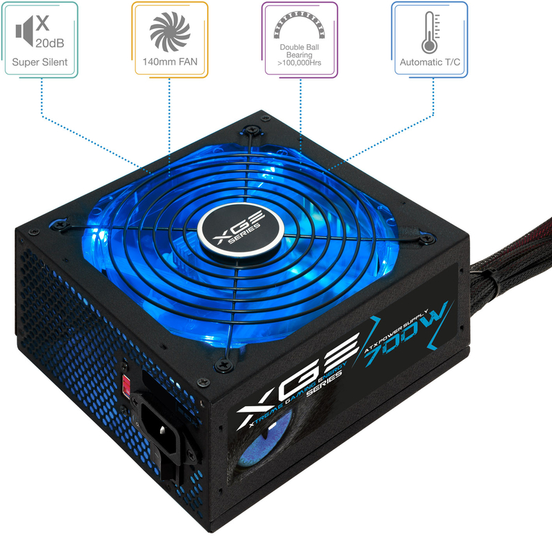 Tooq - Fonte de Alimentação Tooq Xtreme Gaming Energy II 700W 80+ Bronze c/LED