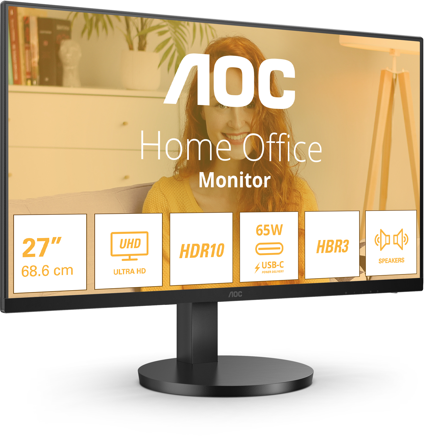 Picture of Picture of Monitor AOC 27" U27B3CF IPS 4K 60Hz USB-C (PD65W) Ajuste em Altura