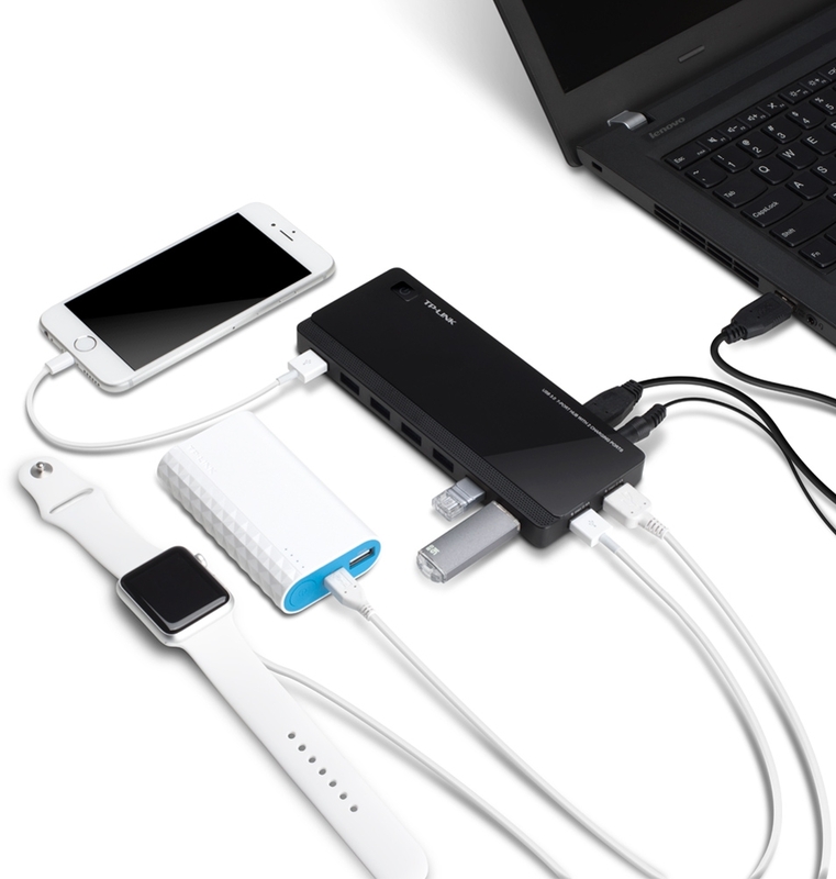 TP-Link - Hub USB TP-Link 7 Portas USB 3.0 2x 2.4A Smart Charging