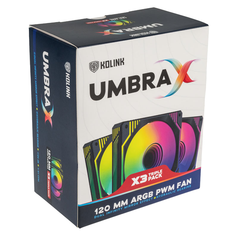 Kolink - Ventoinha Umbra X ARGB High Performance PWM - 120mm (Pack 3)