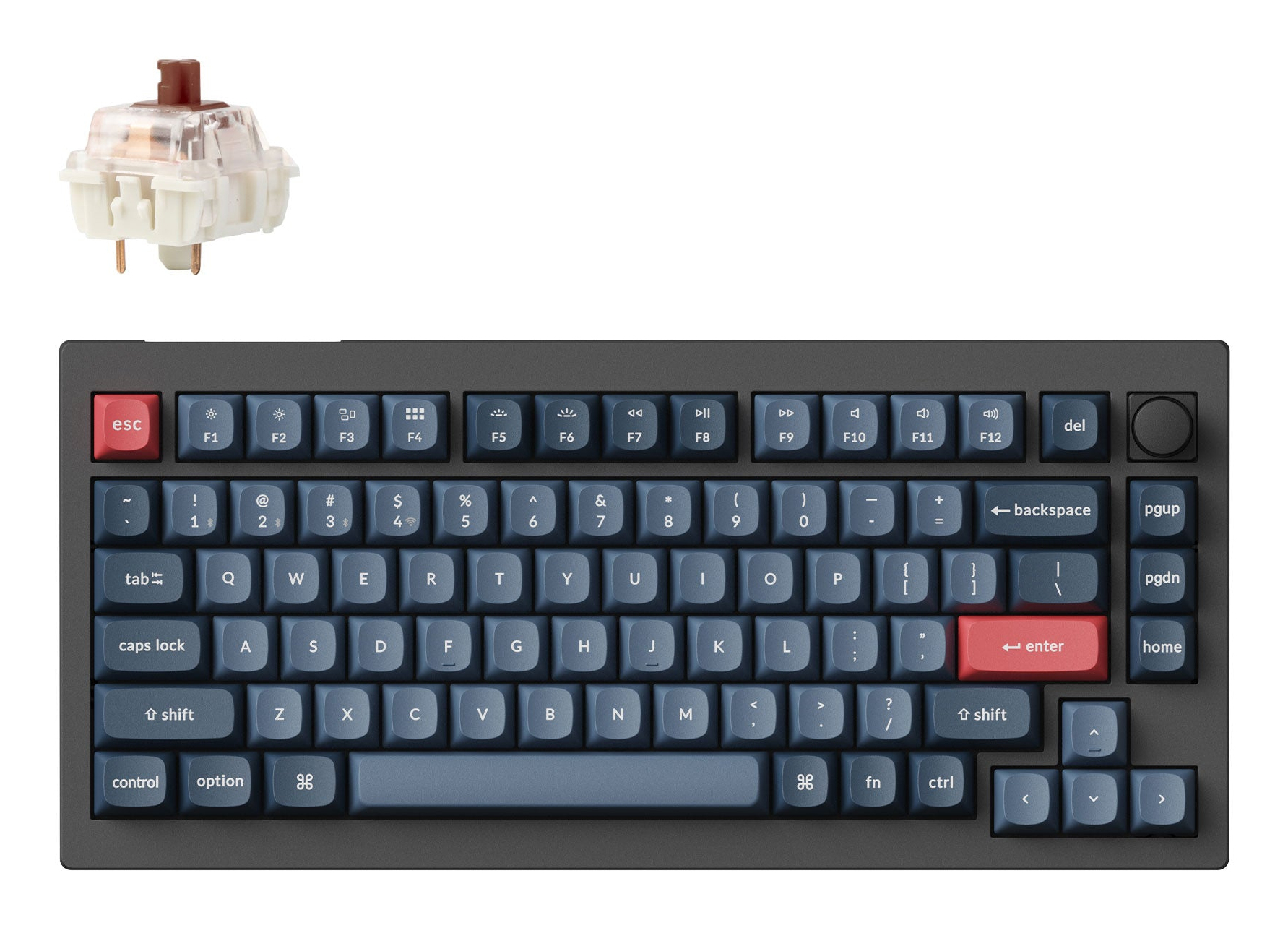 Picture of Picture of Teclado Mecânico Keychron V1 Max 75% Wireless Gateron Jupiter Switch Brown Tactile