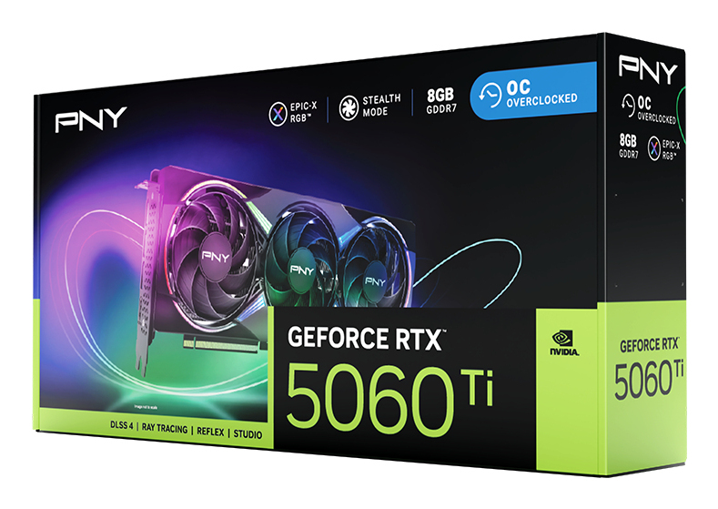 PNY - Gráfica PNY GeForce® RTX 5060 Ti Gaming RGB Triple Fan OC 8GB GDDR7 DLSS4
