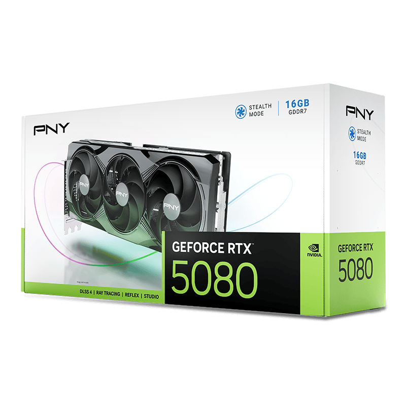 PNY - Gráfica PNY GeForce® RTX 5080 Gaming Triple Fan 16GB GDDR7 DLSS4