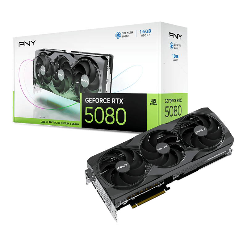Picture of Picture of Gráfica PNY GeForce® RTX 5080 Gaming Triple Fan 16GB GDDR7 DLSS4