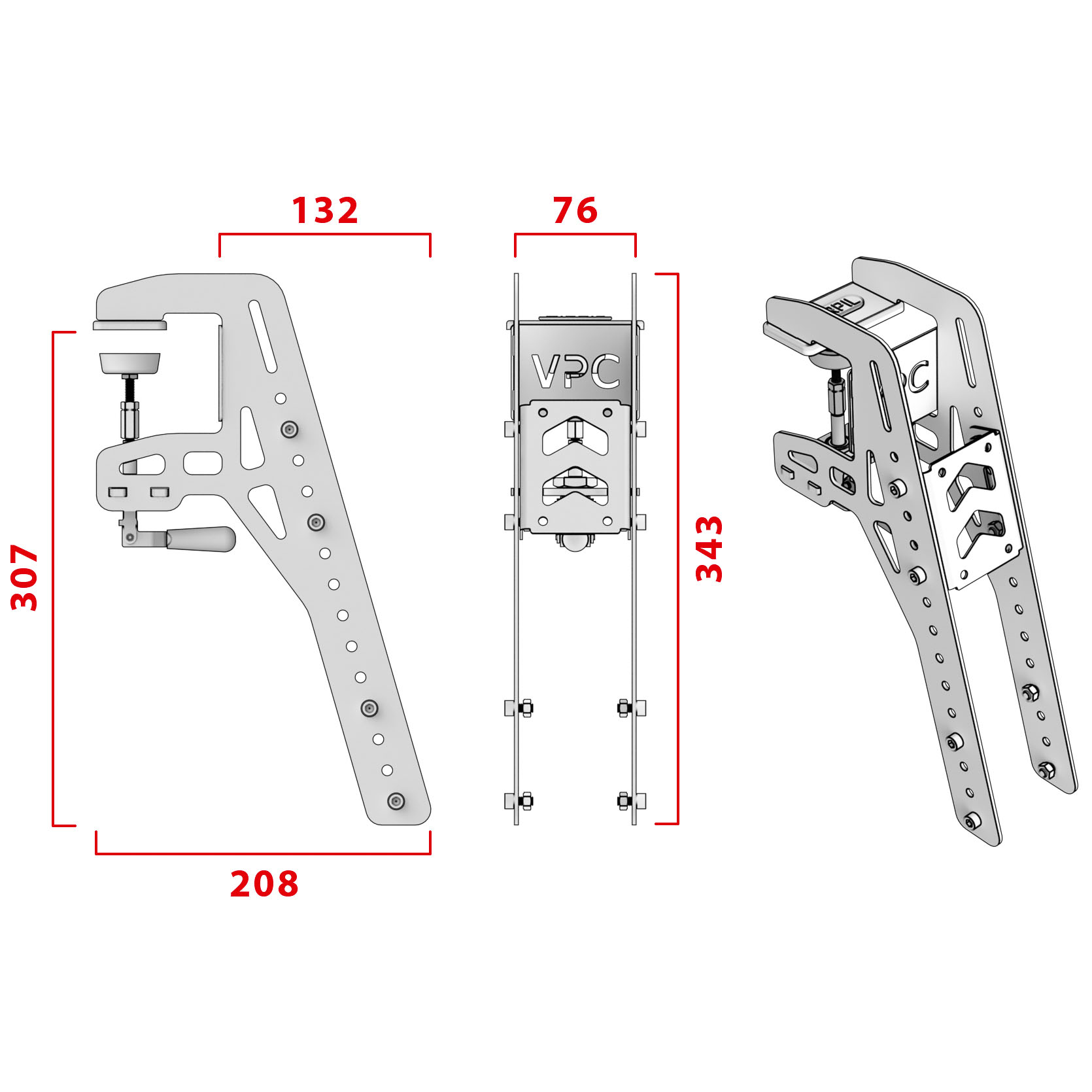 virpil-controls - Suporte de Mesa VIRPIL Controls Desk Mount L