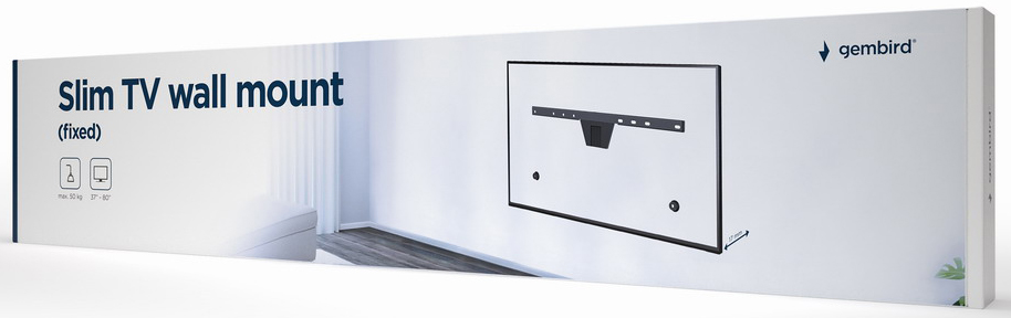 gembird - Suporte de Parede Slim 37" a 80" Gembird WM-S80F-01 Fixo Preto