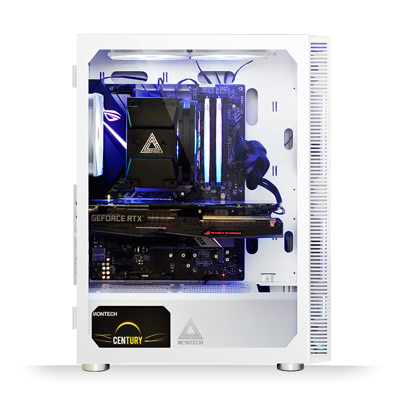 Montech - Caixa ATX Montech X3 Glass RGB Vidro Temperado Branco