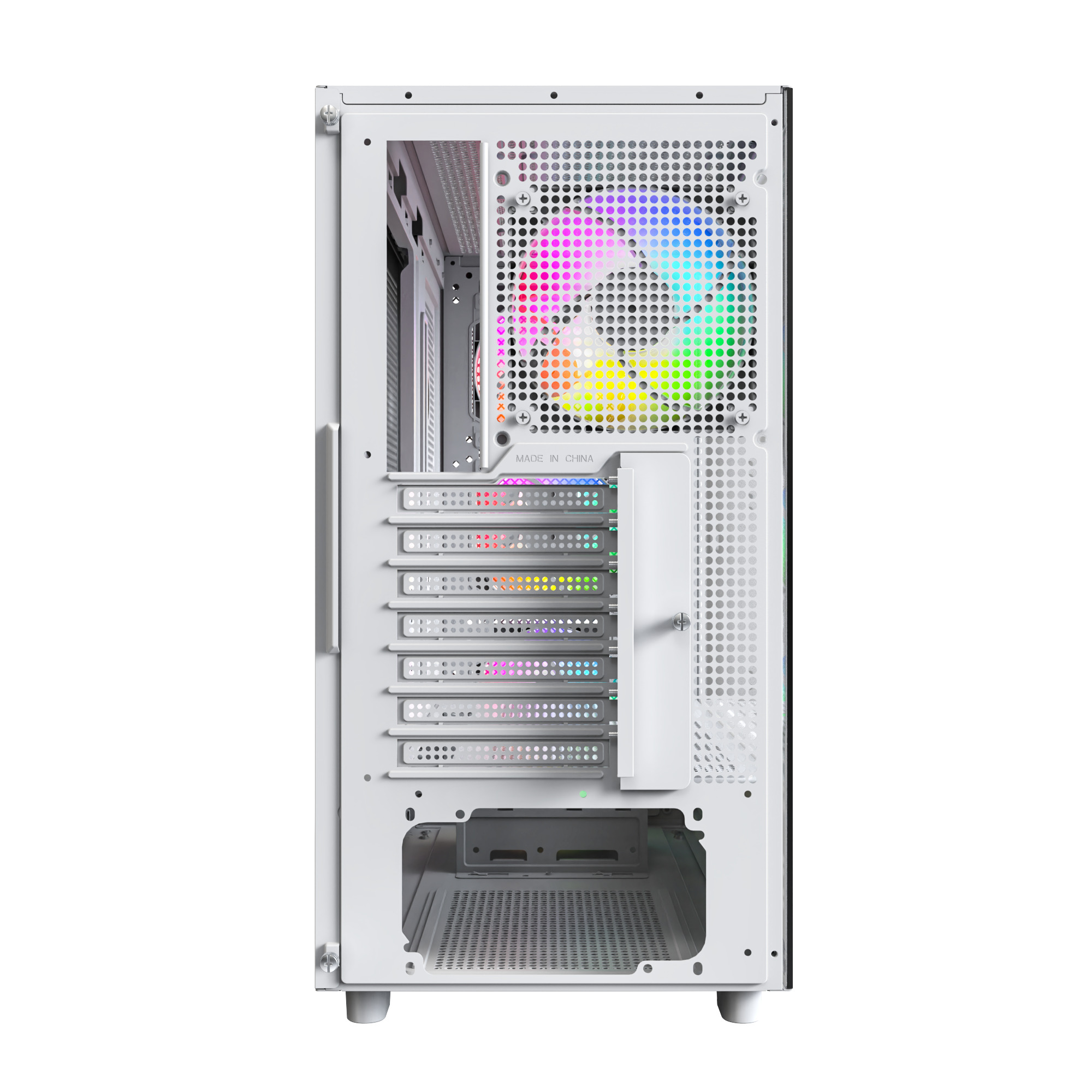 Montech - Caixa ATX Montech XR RGB Vidro Temperado Branco/Madeira