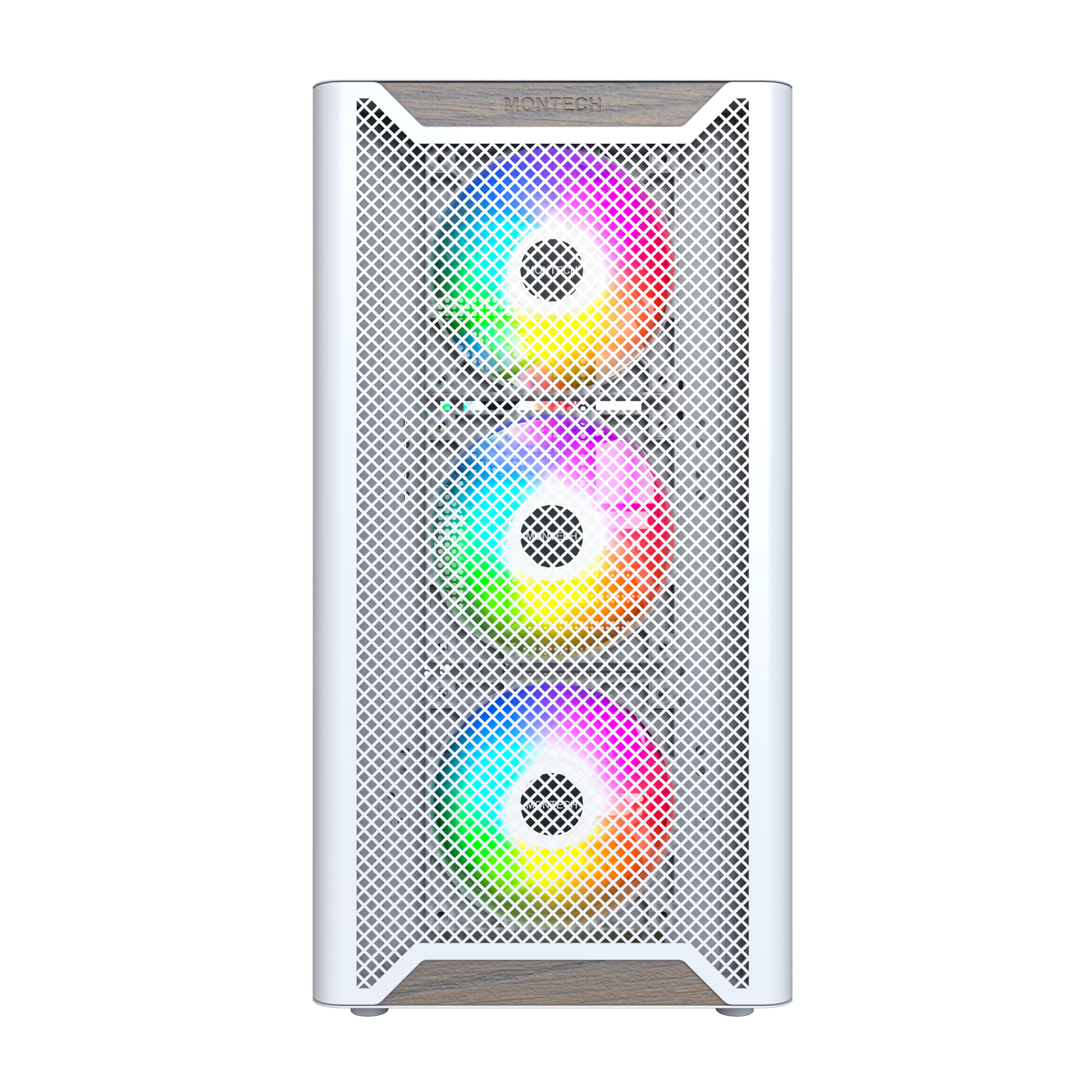 Picture of Picture of Caixa ATX Montech XR RGB Vidro Temperado Branco/Madeira