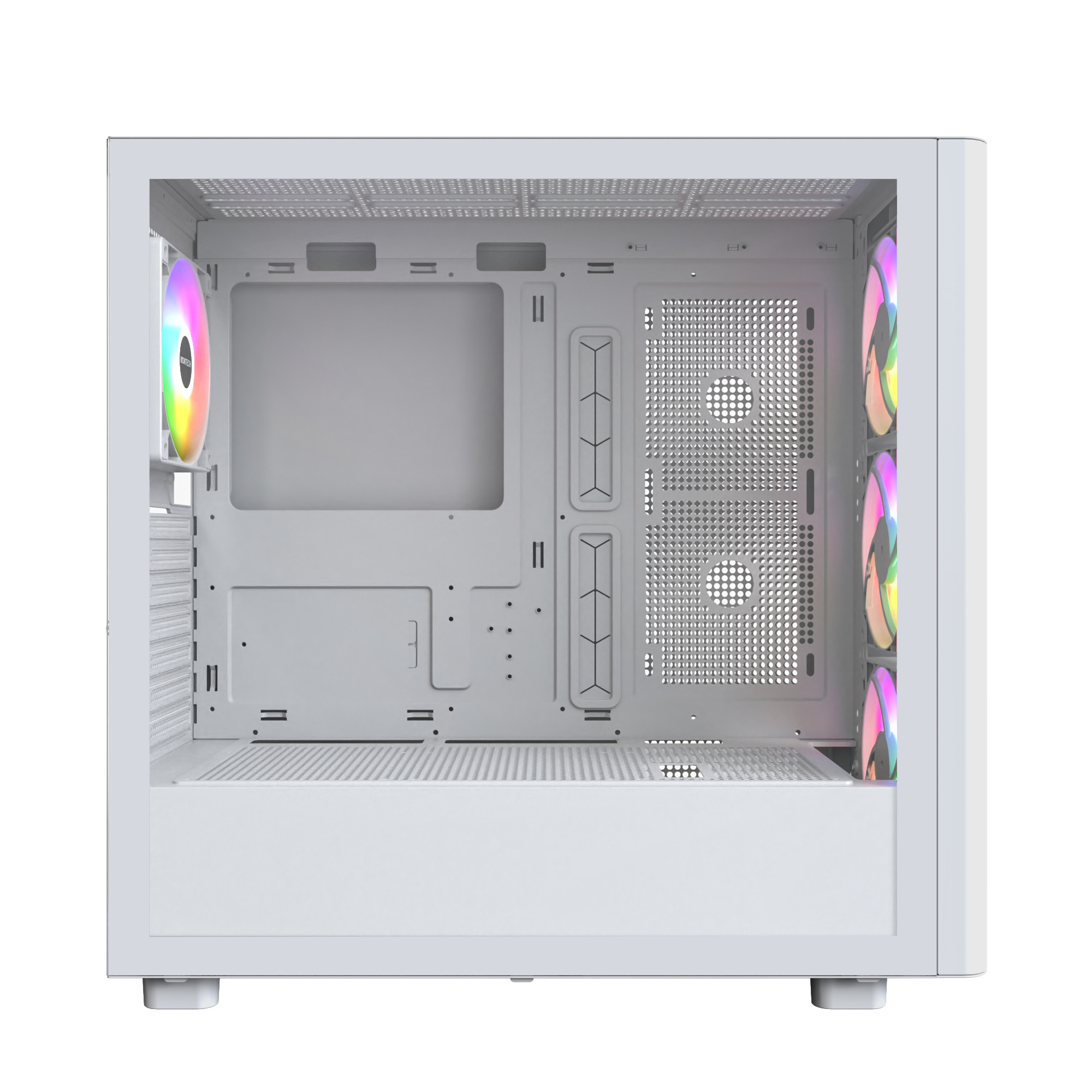 Montech - Caixa ATX Montech XR RGB Vidro Temperado Branco/Madeira