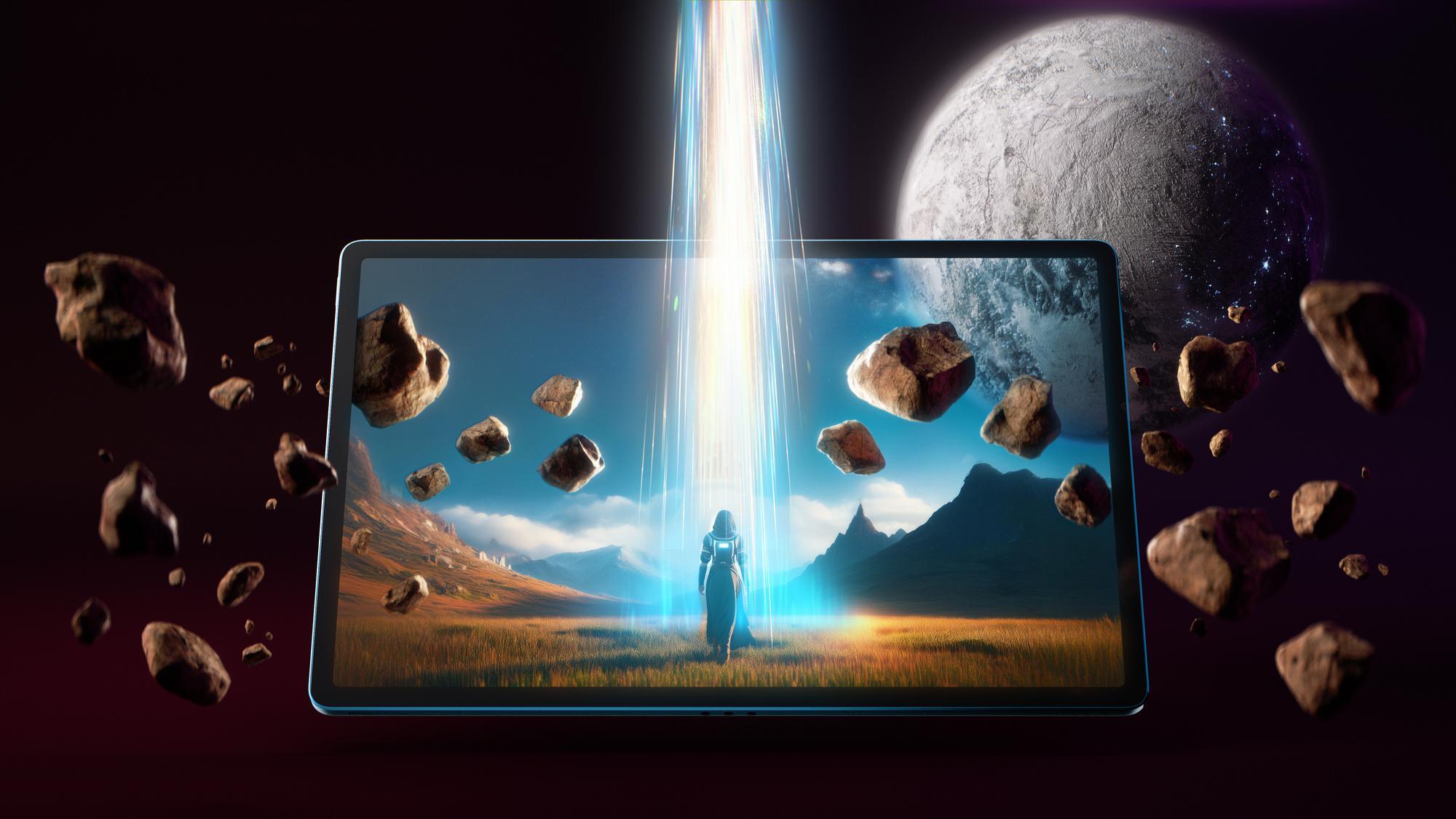 Lenovo - Tablet Lenovo Yoga Tab Plus TB520FU 12.7" (16 / 256GB) 3K 144Hz WiFi Tidal Teal + Capa Teclado + Pen
