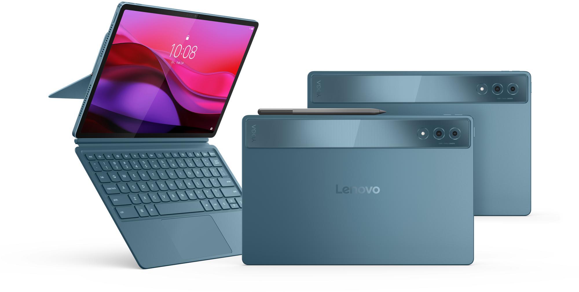 Lenovo - Tablet Lenovo Yoga Tab Plus TB520FU 12.7" (16 / 256GB) 3K 144Hz WiFi Tidal Teal + Capa Teclado + Pen