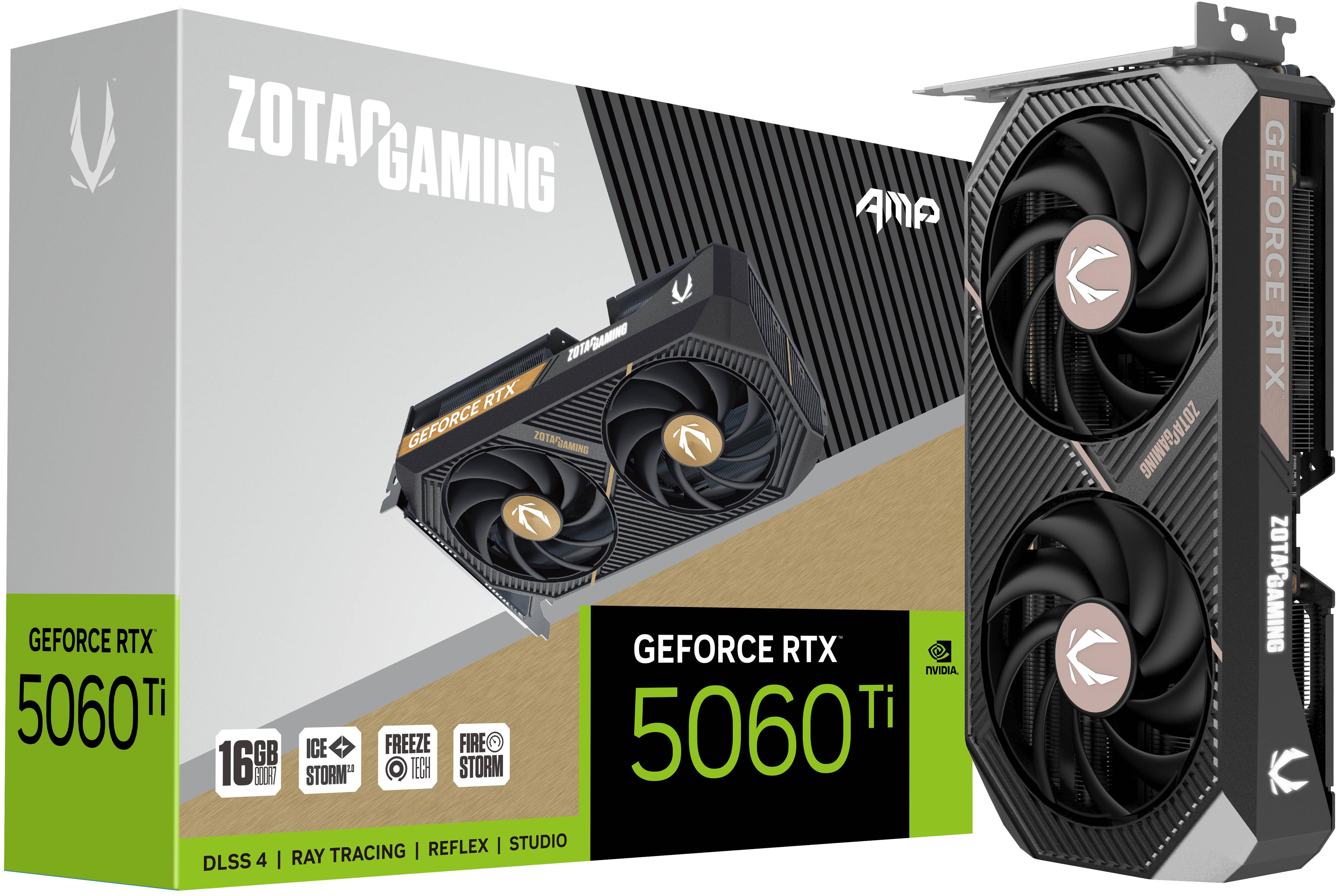 ZOTAC - Gráfica ZOTAC GeForce® RTX 5060 Ti Amp 16GB GDDR7 DLSS4