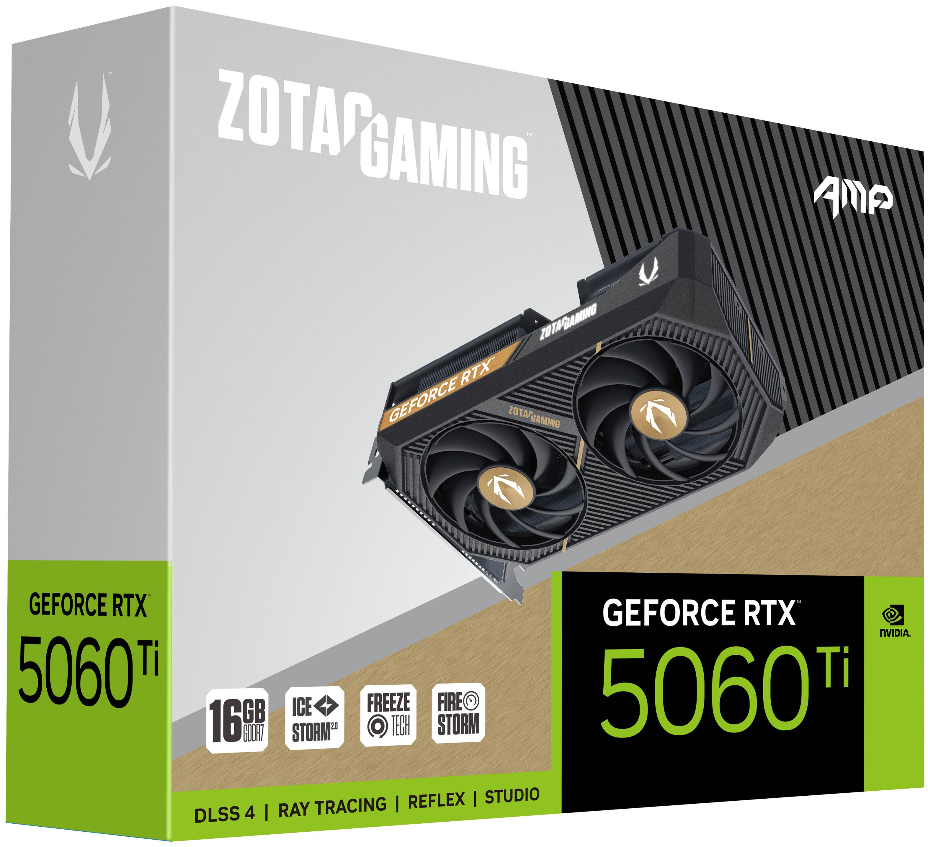 ZOTAC - Gráfica ZOTAC GeForce® RTX 5060 Ti Amp 16GB GDDR7 DLSS4
