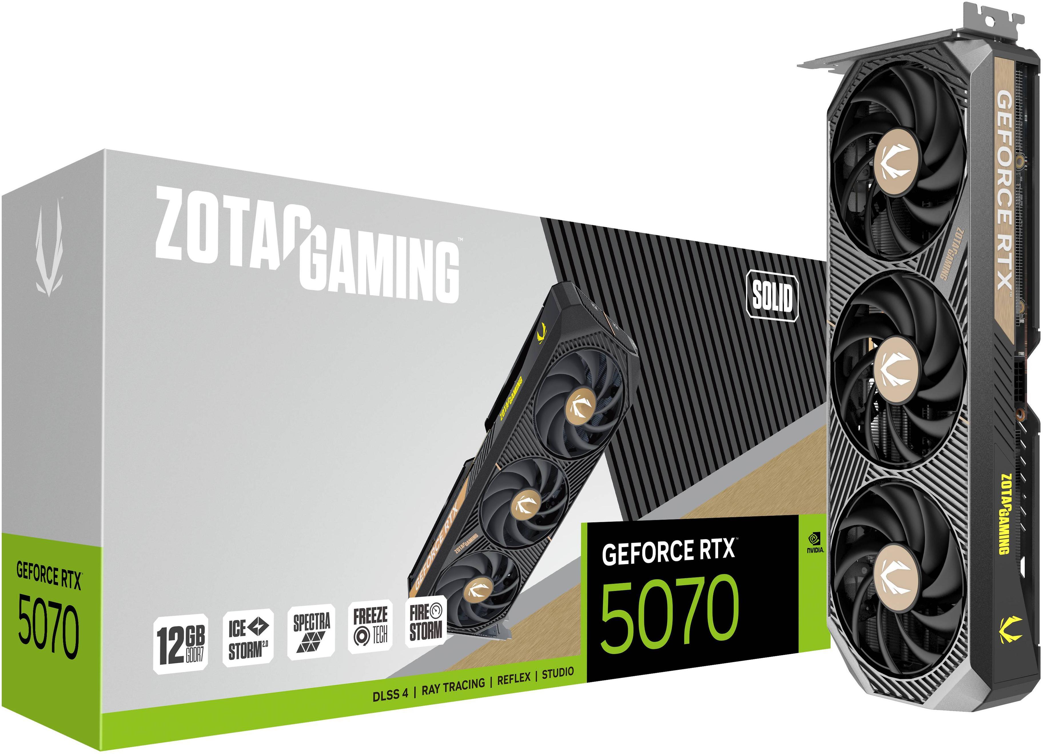 ZOTAC - Gráfica ZOTAC GeForce® RTX 5070 Solid 12GB GDDR7 DLSS4
