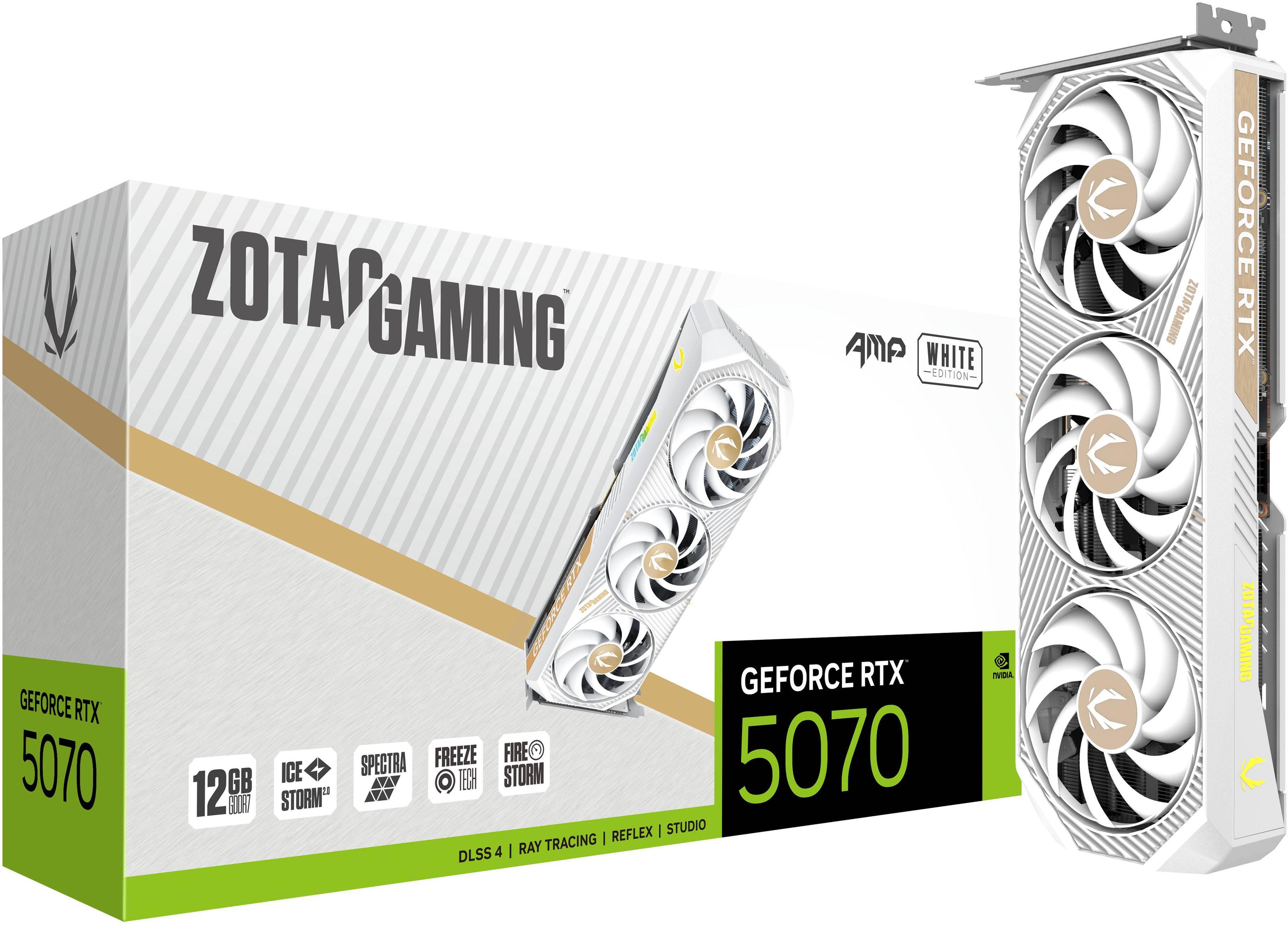 ZOTAC - Gráfica ZOTAC GeForce® RTX 5070 Amp White 12GB GDDR7 DLSS4