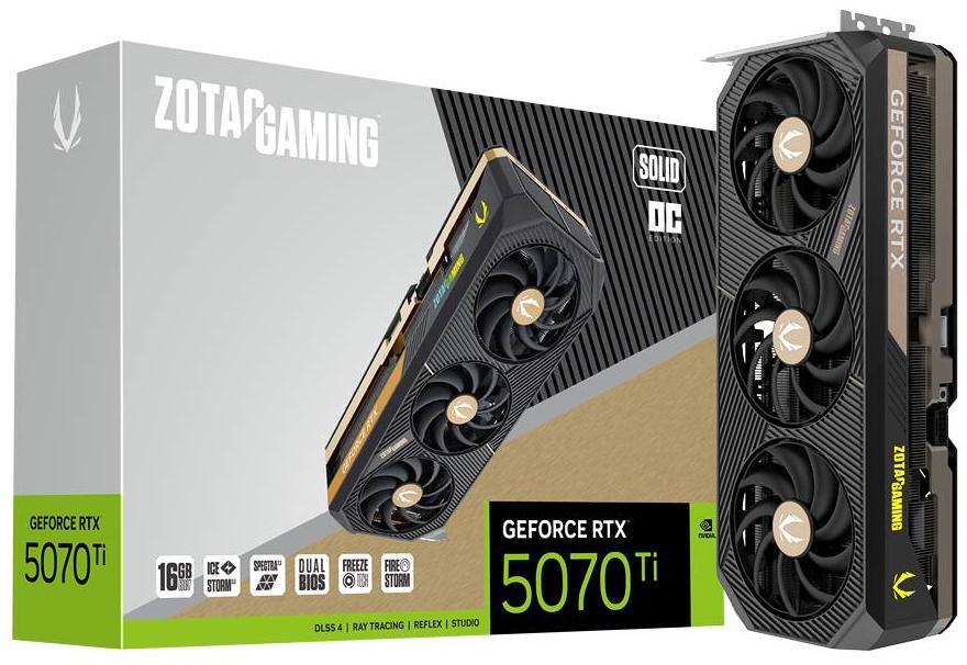 ZOTAC - Gráfica ZOTAC GeForce® RTX 5070 Ti Solid OC 16GB GDDR7 DLSS4