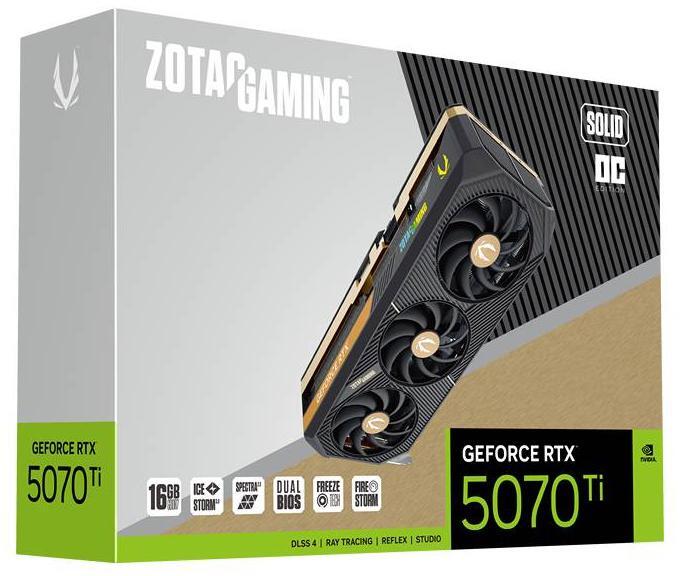 ZOTAC - Gráfica ZOTAC GeForce® RTX 5070 Ti Solid OC 16GB GDDR7 DLSS4