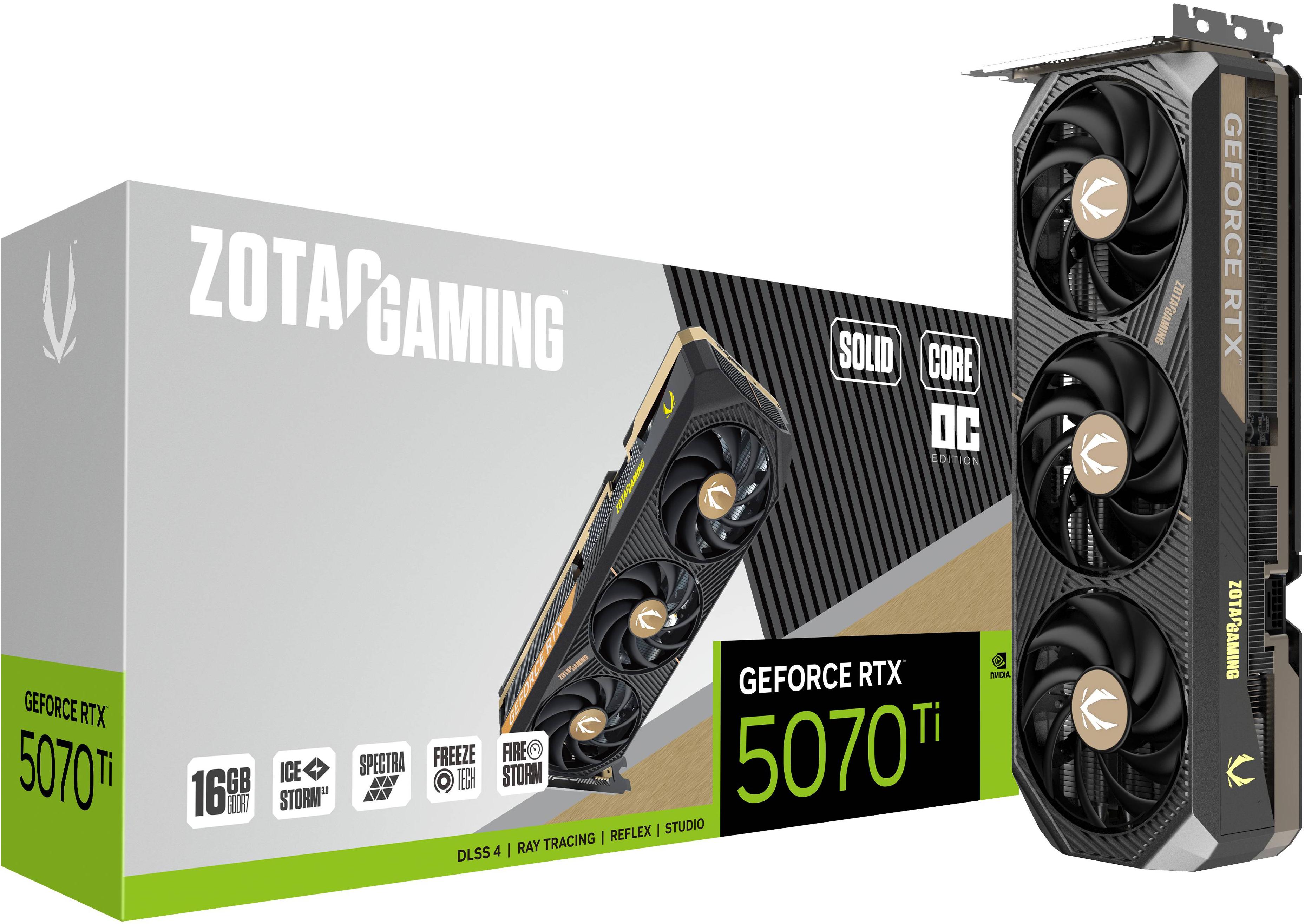 ZOTAC - Gráfica ZOTAC GeForce® RTX 5070 Ti Solid Core OC 16GB GDDR7 DLSS4
