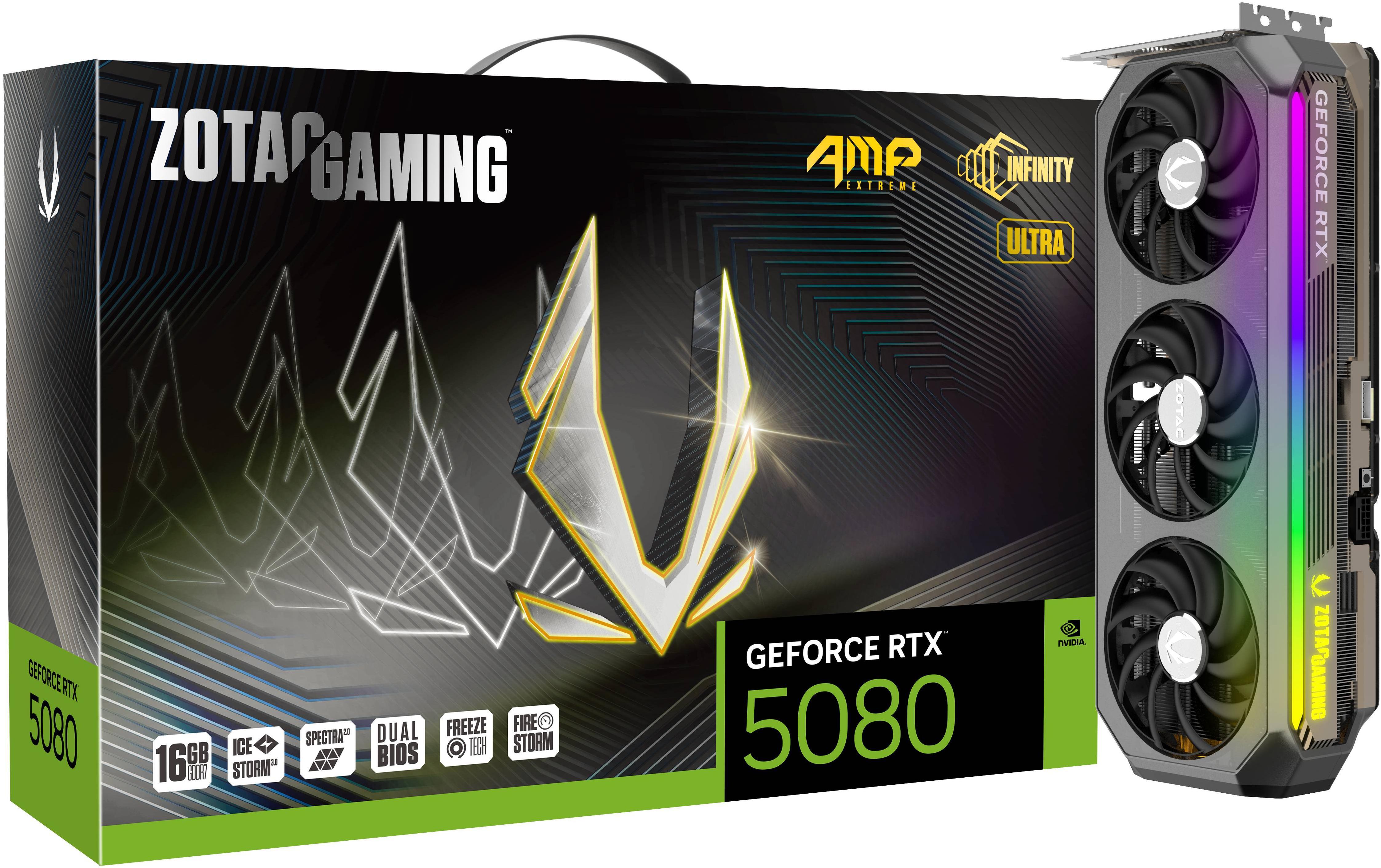 ZOTAC - Gráfica ZOTAC GeForce® RTX 5080 AMP Extreme Infinity Ultra 16GB GDDR7 DLSS4