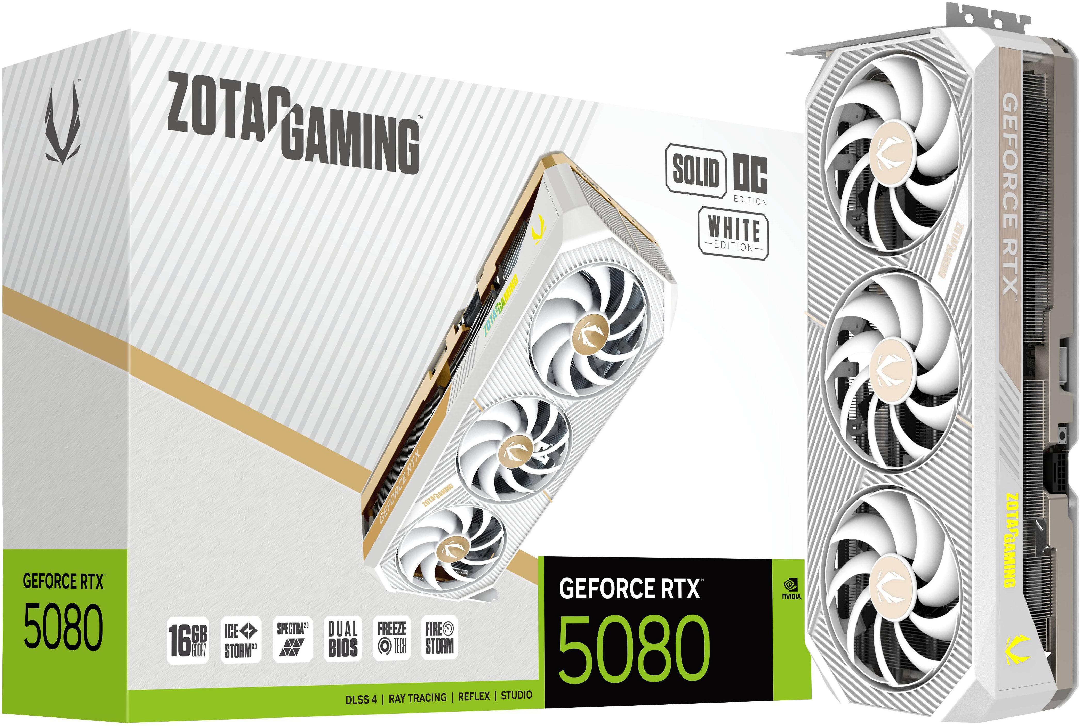 ZOTAC - Gráfica ZOTAC GeForce® RTX 5080 Solid OC White 16GB GDDR7 DLSS4